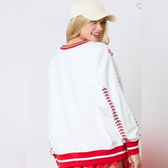 046. SEQUIN BASEBALL SWEATSHIRT - Picture 5 of 9